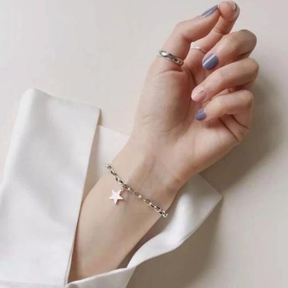 NEW 925 STERLING SILVER STAR PENDANT BRACELET, NICE BRACELET, CUTE BRACELET - Picture 5 of 8